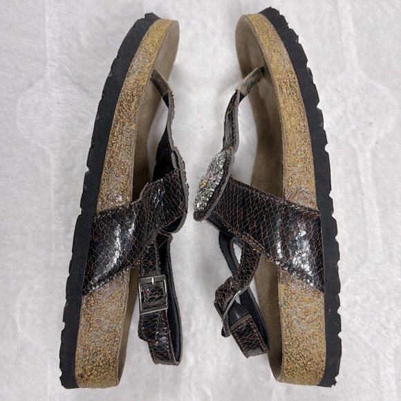 Birkenstock Betula Women’s Brown Crystal Boho Slingback Sandals Size 8 8.5 - Picture 9 of 15